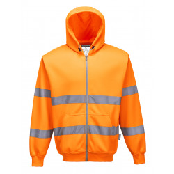 B305 - Hi Vis zippzáros pulóver - Narancs