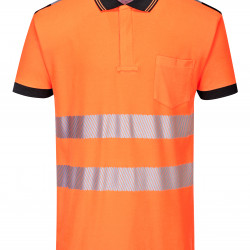 T180 - Jól láthatósági Vision pólóing - narancs/fekete